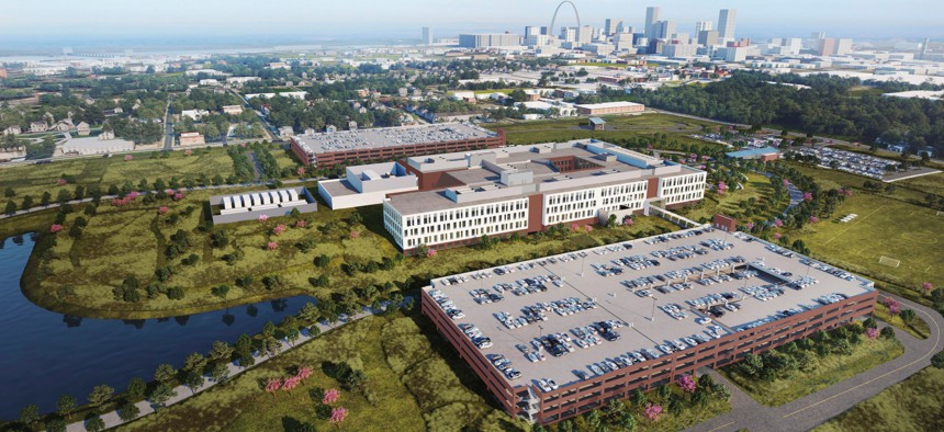Rendering of the National Geospatial-Intelligence Agency's western headquarters in St. Louis, expected to be completed in 2025