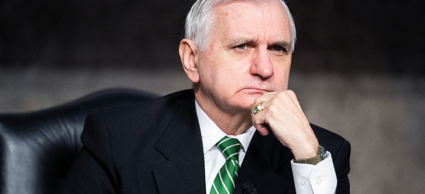 Sen. Jack Reed (D-R.I.) chairs a hearing of the Senate Armed Services Committee, March 1, 2022