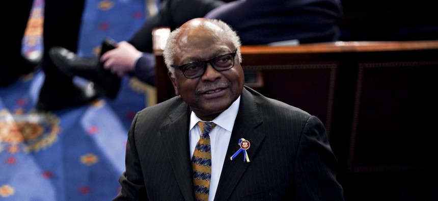 Rep. James Clyburn (D-S.C.) awaits the start of the State of the Union address, March 1, 2022