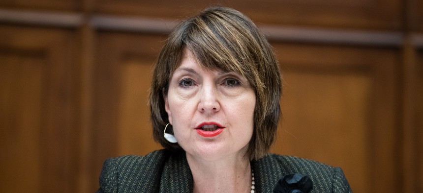 Rep. Cathy McMorris Rodgers questions a witness at an April 28, 2022 House hearing.