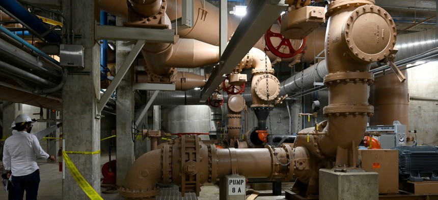 The interior of the Hyperion Water Reclamation Plant in Playa Del Rey, Calif.