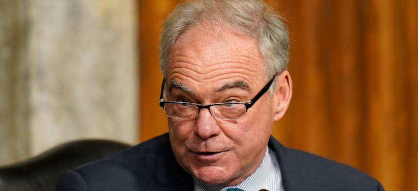 Sen. Tim Kaine, D-Va., introduced legislation Tuesday that would prevent any position in the competitive service from being reclassified to Schedule F, and bars the president from creating new job classifications without congressional approval in advance.
