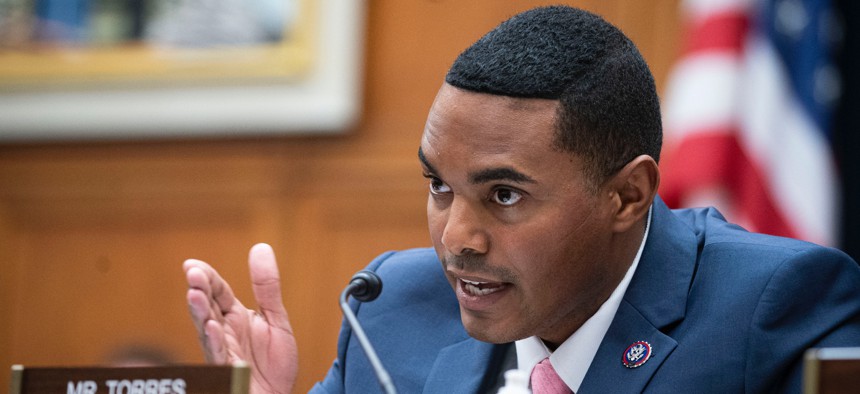 Rep. Ritchie Torres (D-N.Y.) called on the Cybersecurity and Infrastructure Security Agency and Department of Transportation to examine the cyber vulnerabilities of systems supporting national air travel Thursday.