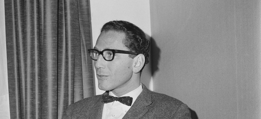 Tom Lehrer on a visit to the United Kingdom in 1966.