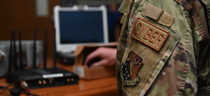 A U.S. Air National Guard Cyber Security Operations specialist assigned to the 148th Fighter Wing, Minnesota Air National Guard.